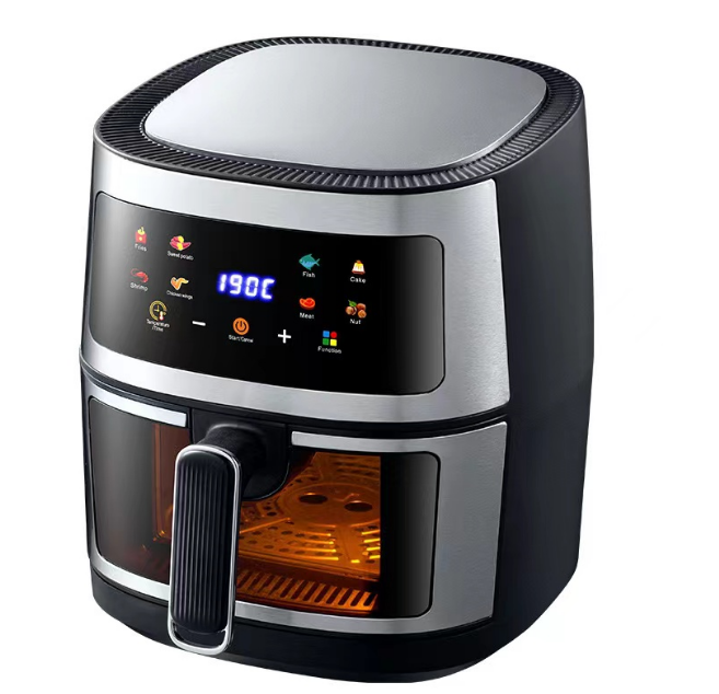 8L air fryer
(LCD touch screen + viewing window)